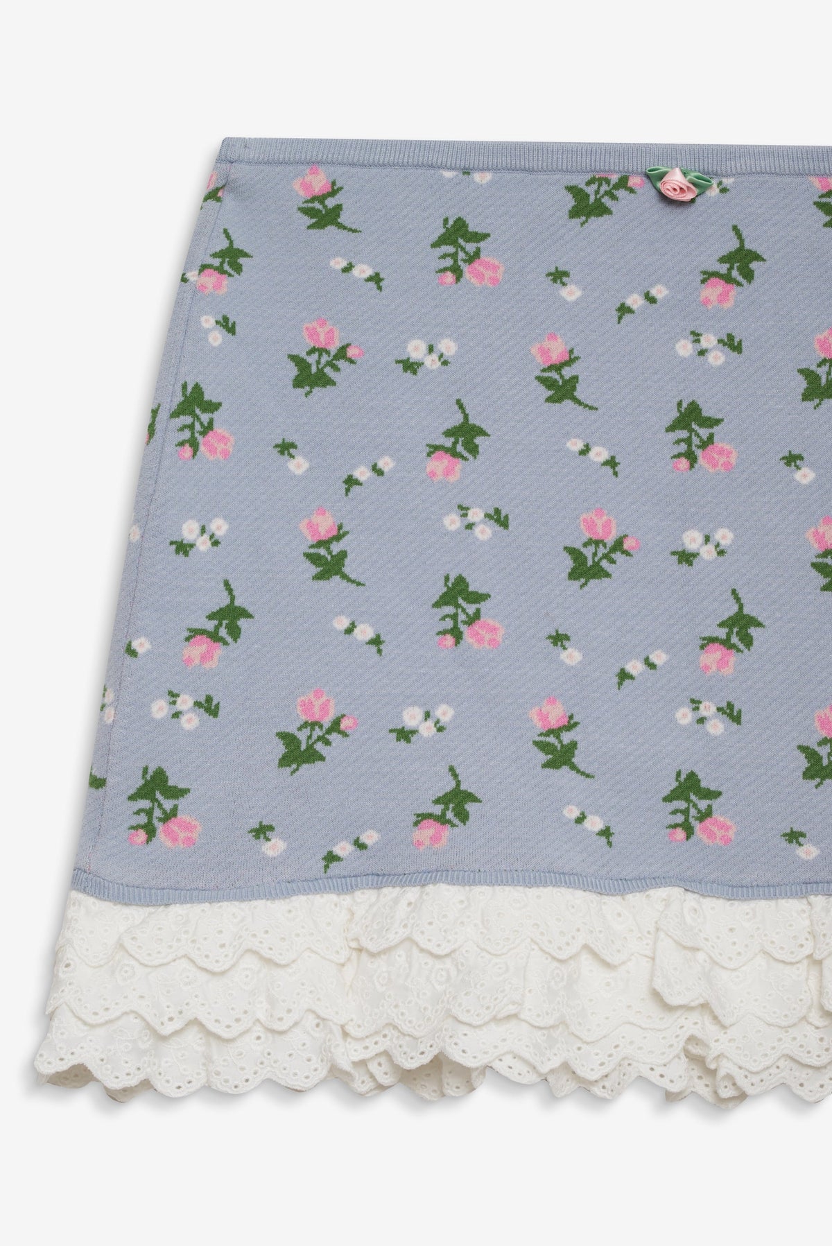 Amalia Knit Mini Skirt Blue - For Love & Lemons