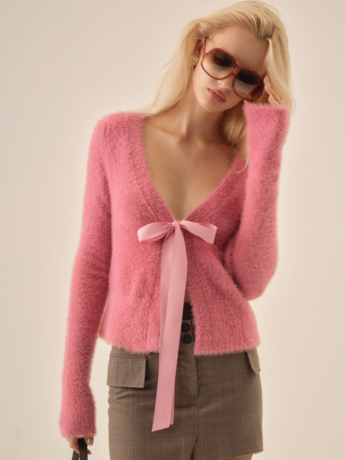 Tayla Knit Cardigan Pink - For Love & Lemons