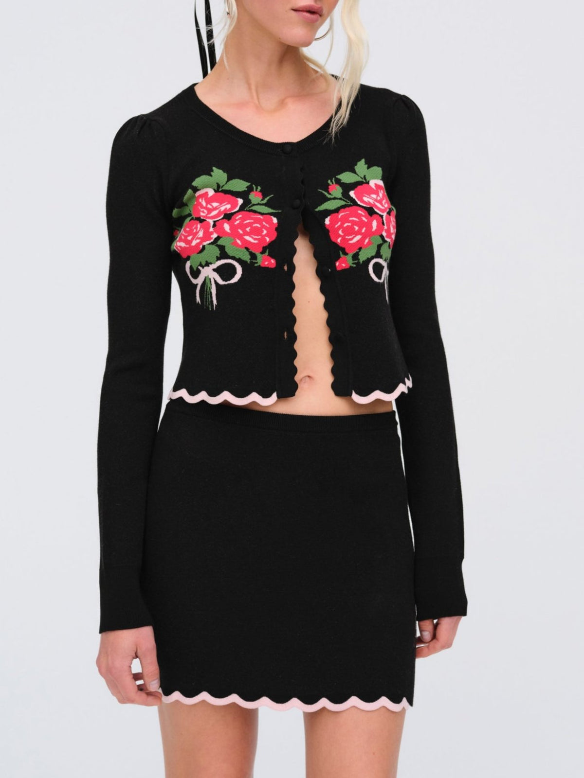 Donella Knit Mini Skirt Black - For Love & Lemons