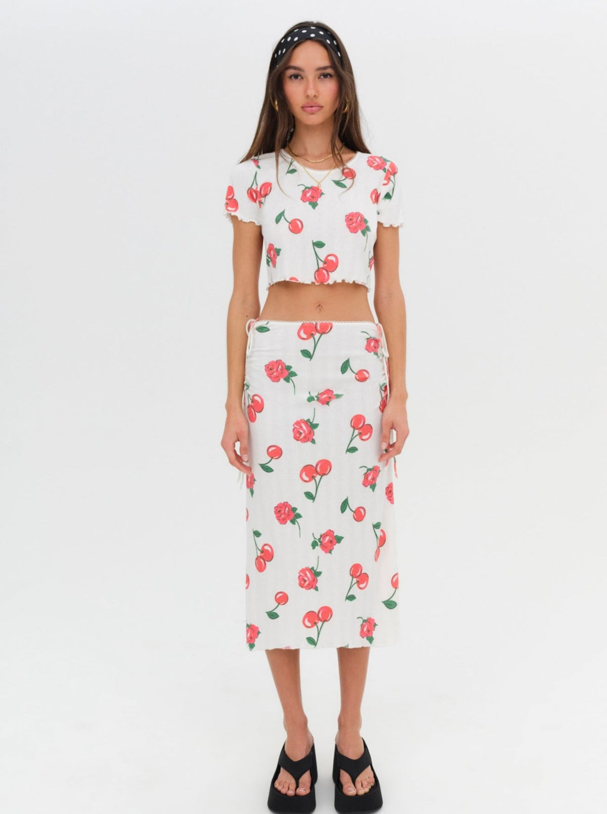 Wilma Midi Skirt Red - For Love & Lemons