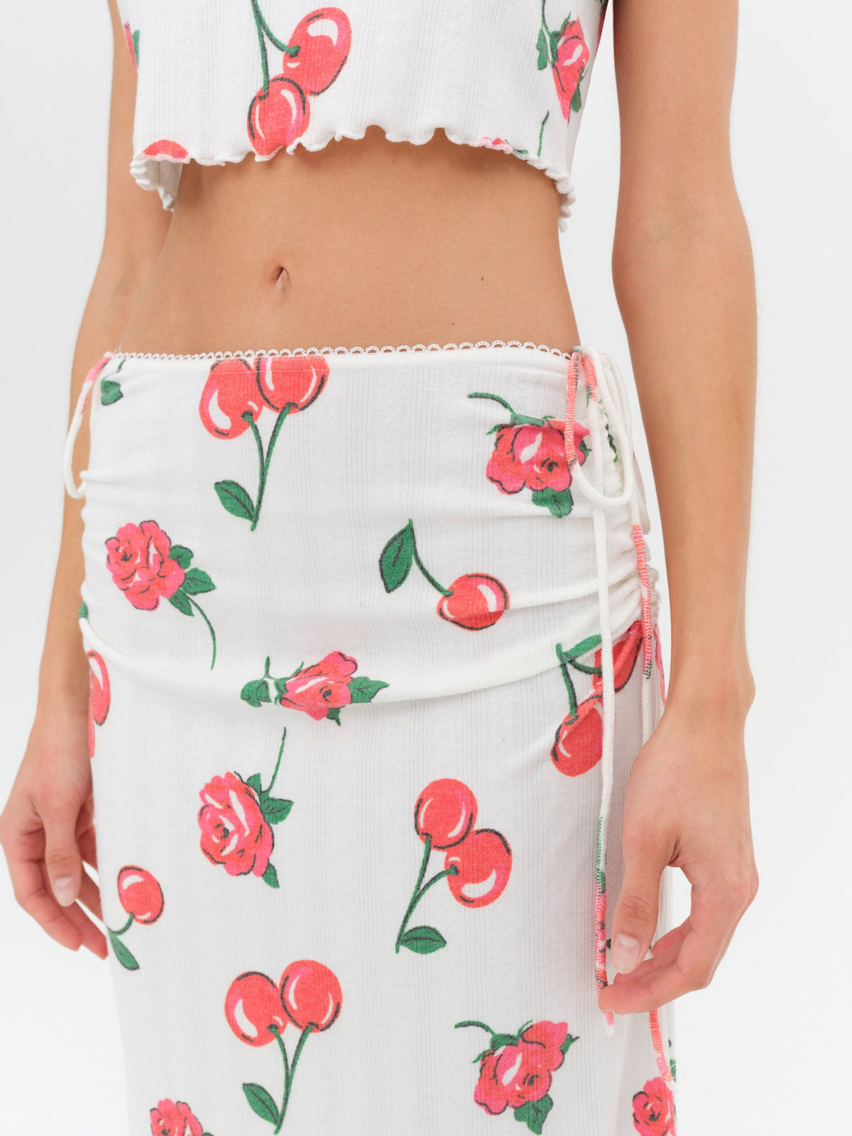 Wilma Midi Skirt Red - For Love & Lemons