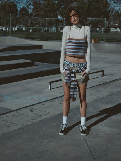 Nora Striped Tank Blue - For Love & Lemons