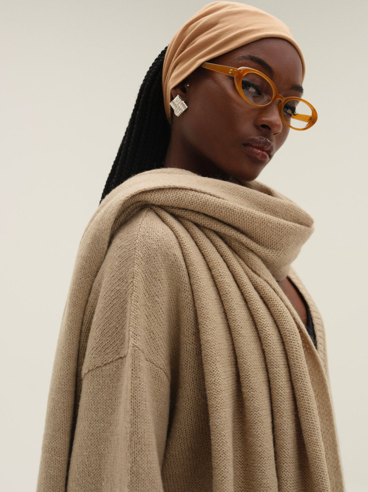 Solana Cardigan with Scarf Tan - For Love & Lemons