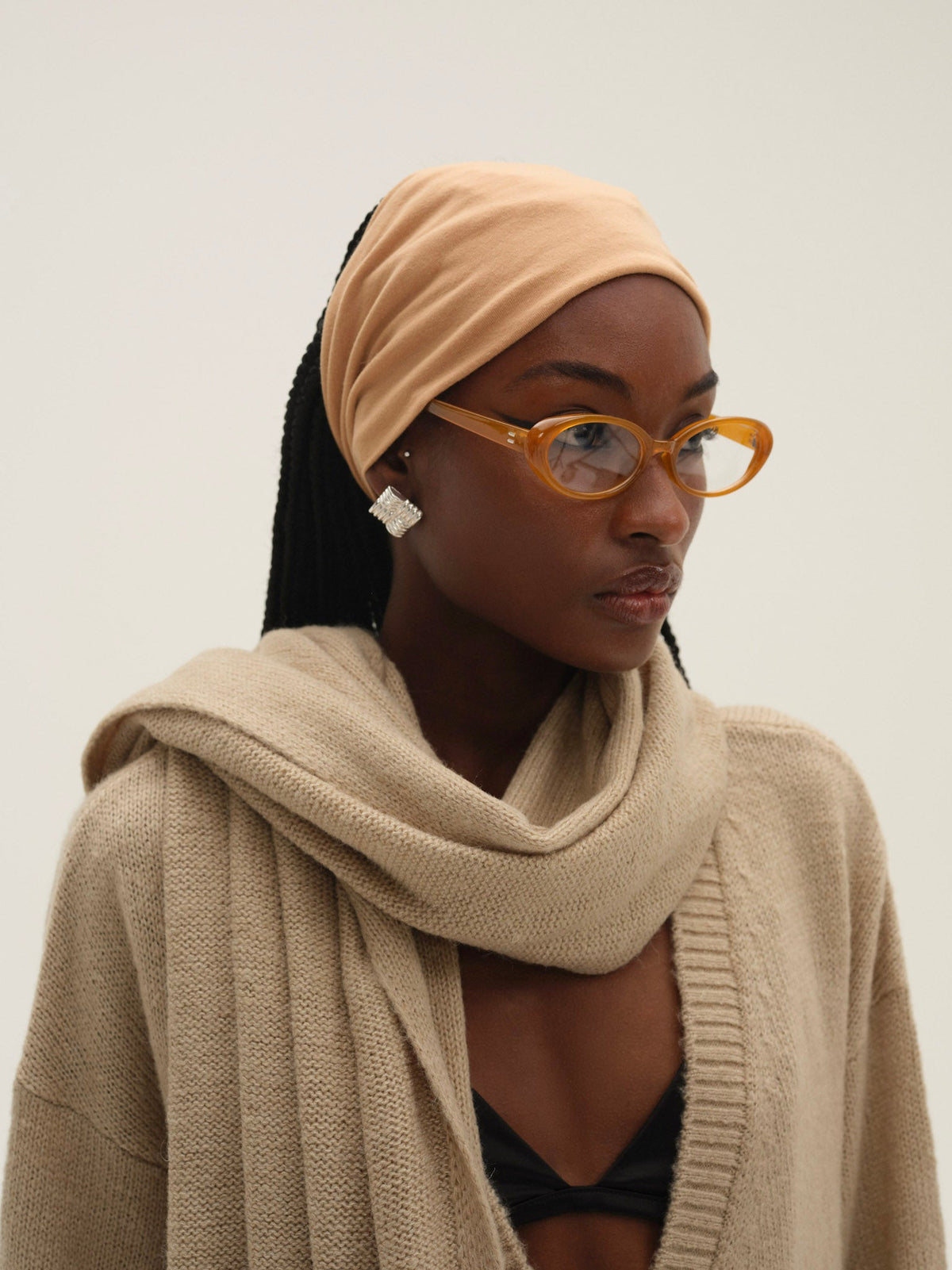 Solana Cardigan with Scarf Tan - For Love & Lemons