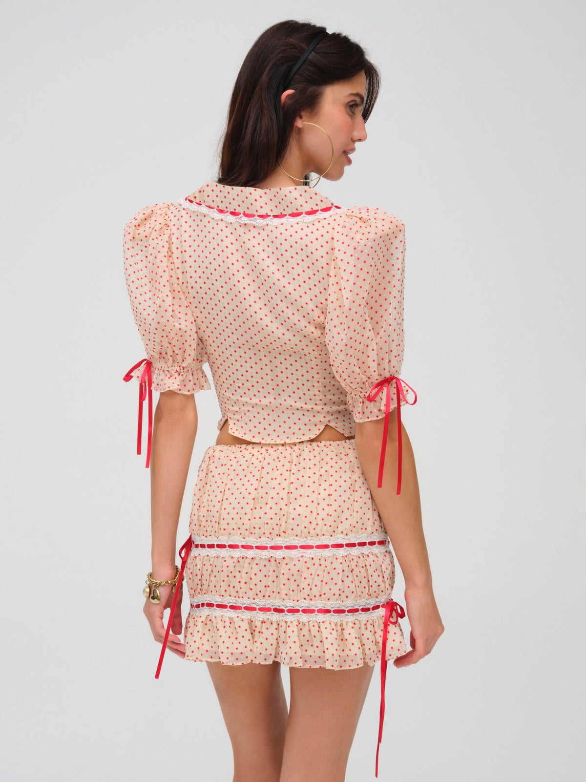 Love Dot Mini Skirt Cream - For Love & Lemons