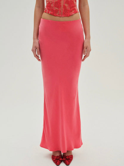 Lena Maxi Skirt Red - For Love & Lemons