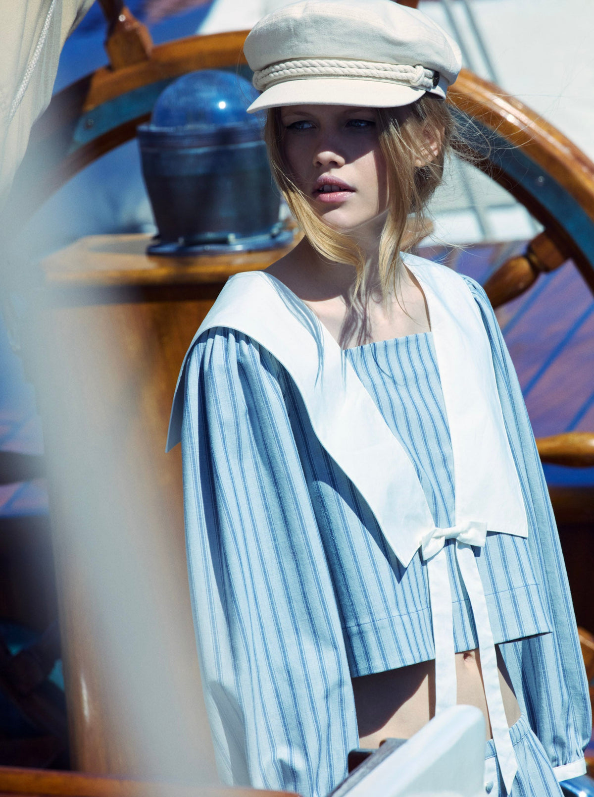 Linen Stripe Shorts Blue - For Love & Lemons