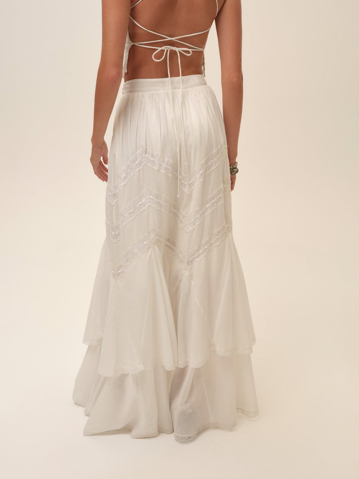 Lou Maxi Skirt White - For Love & Lemons