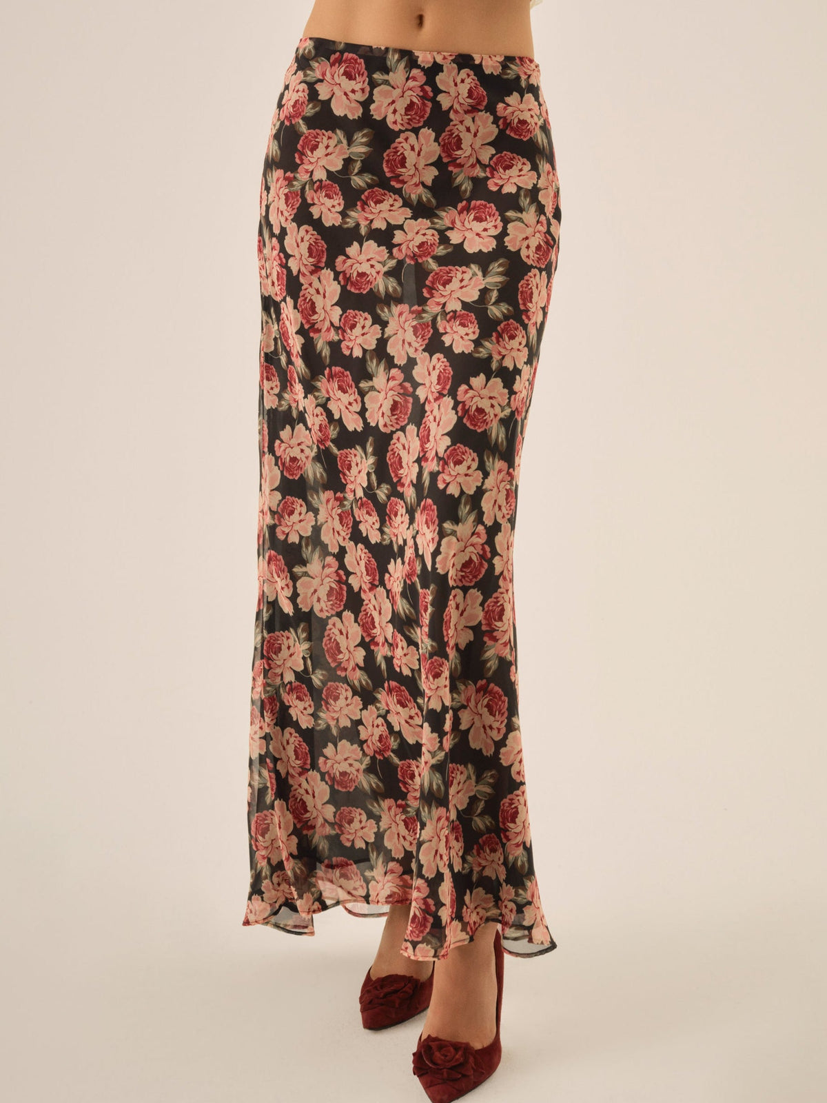 Belmond Floral Maxi Skirt Black - For Love & Lemons
