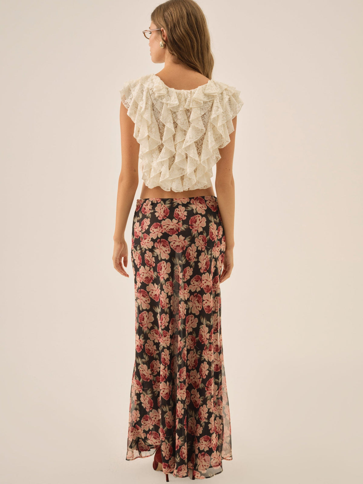 Belmond Floral Maxi Skirt Black - For Love & Lemons
