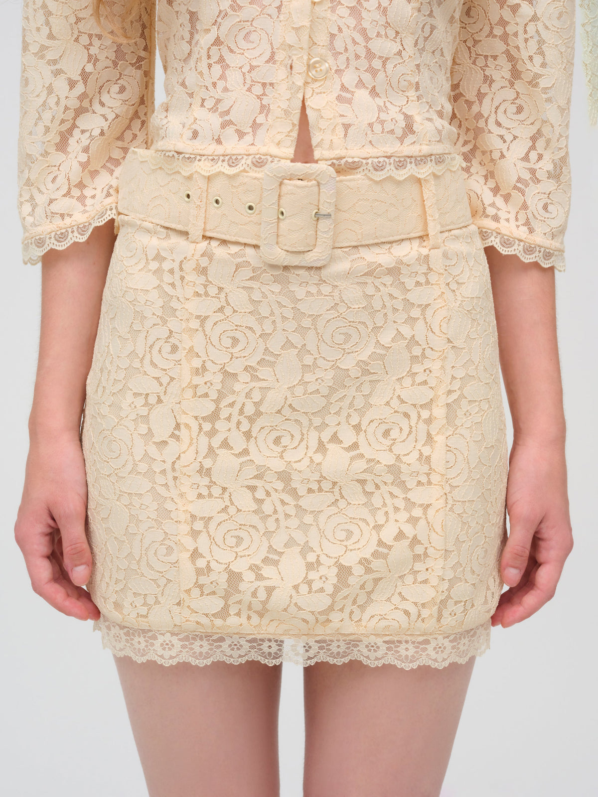 Lucy Lace Mini Skirt Buttercream - For Love & Lemons