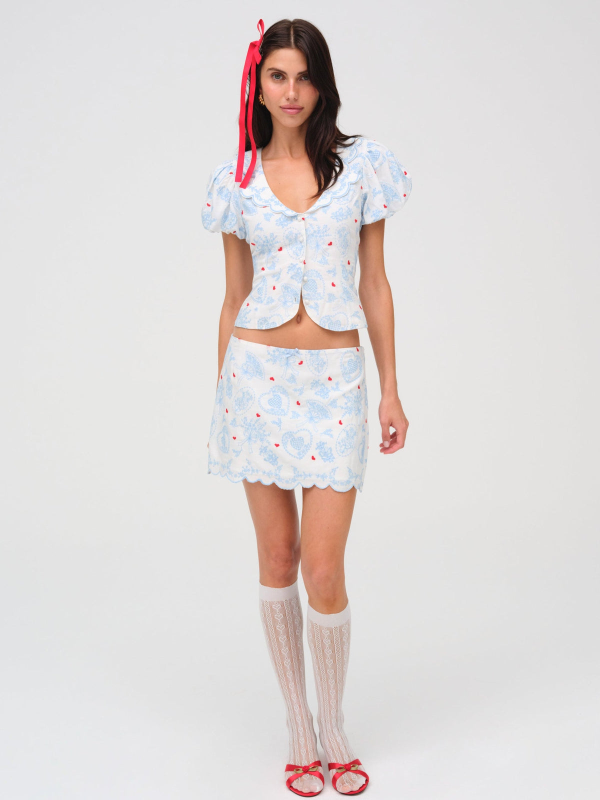 Livia Linen Mini Skirt White - For Love & Lemons