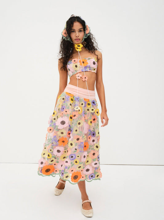 Fiore Midi Skirt Multi - For Love & Lemons