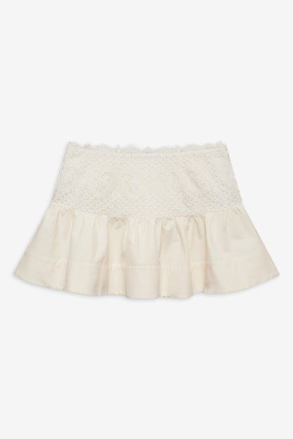 Doily Lace Mini Skirt Cream - For Love & Lemons