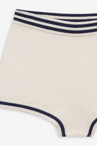 Simona Pointelle Striped Short Navy - For Love & Lemons