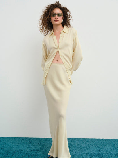Clarabell Maxi Skirt Yellow - For Love & Lemons