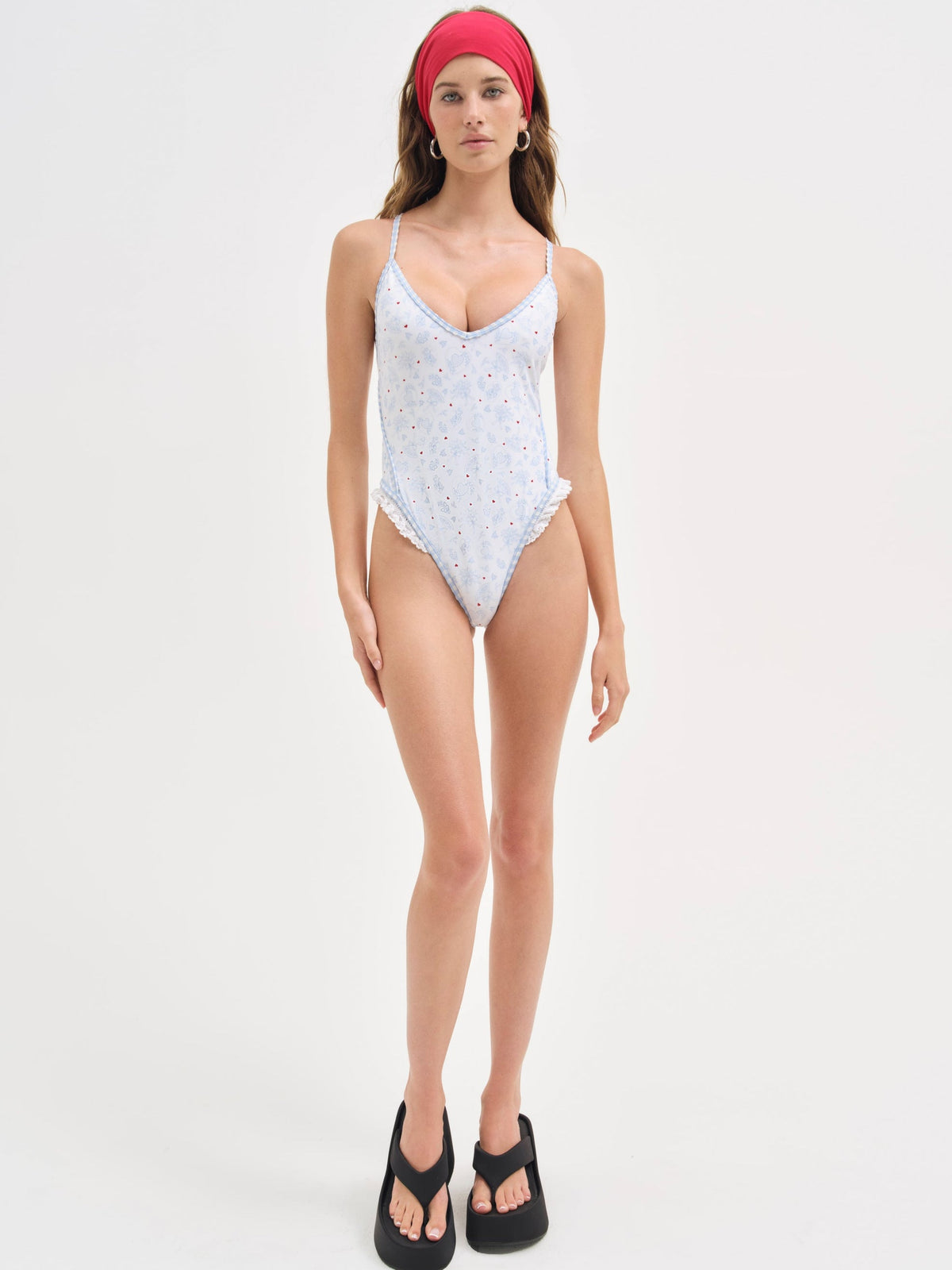 Strappy One Piece Swimsuit Blue - For Love & Lemons