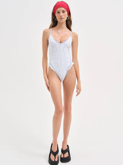Strappy One Piece Swimsuit Blue - For Love & Lemons