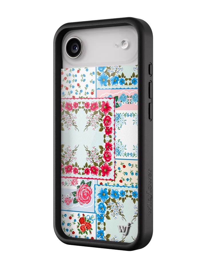 Sweetheart Patchwork iPhone Case Blue - For Love & Lemons