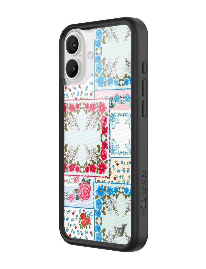 Sweetheart Patchwork iPhone Case Blue - For Love & Lemons