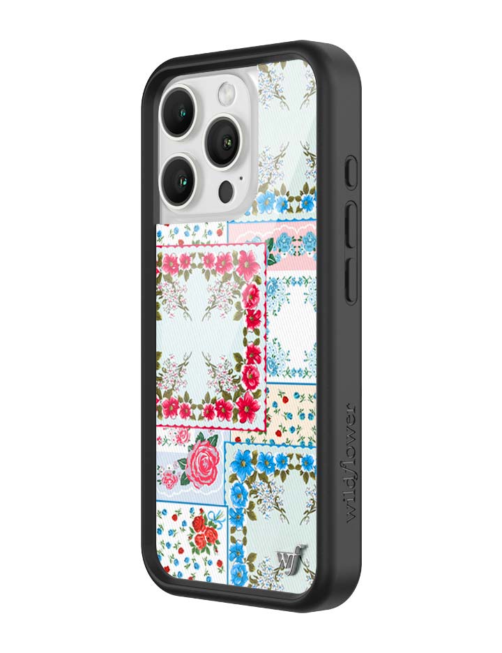 Sweetheart Patchwork iPhone Case Blue - For Love & Lemons