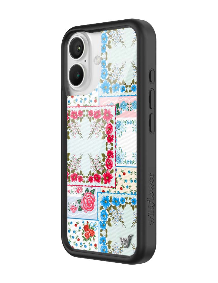 Sweetheart Patchwork iPhone Case Blue - For Love & Lemons