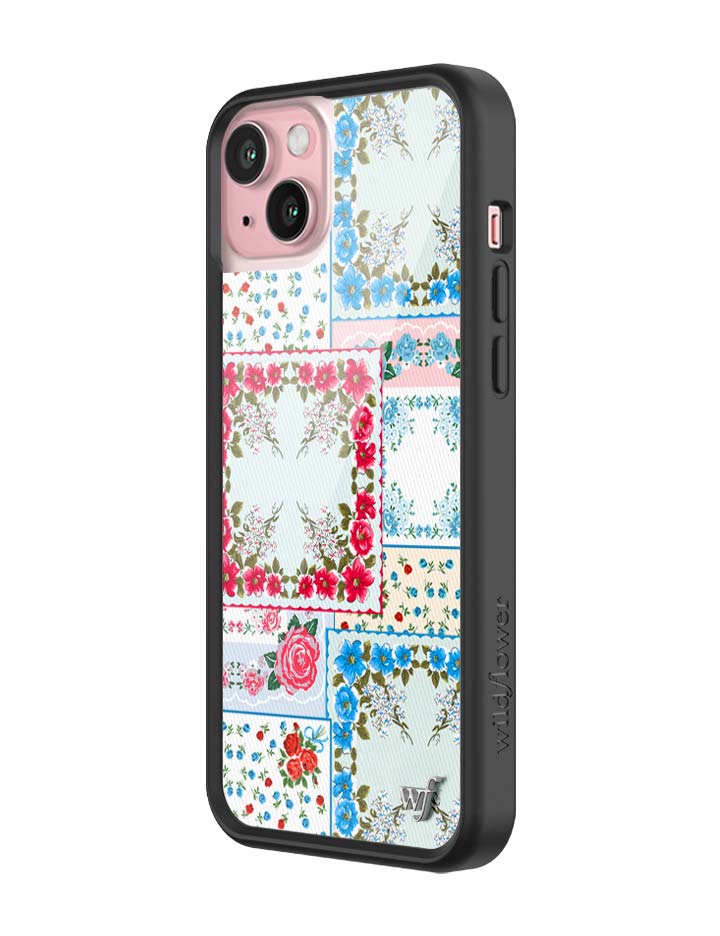 Sweetheart Patchwork iPhone Case Blue - For Love & Lemons