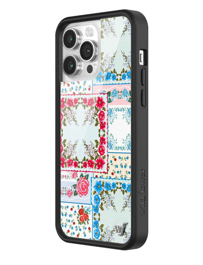 Sweetheart Patchwork iPhone Case Blue - For Love & Lemons