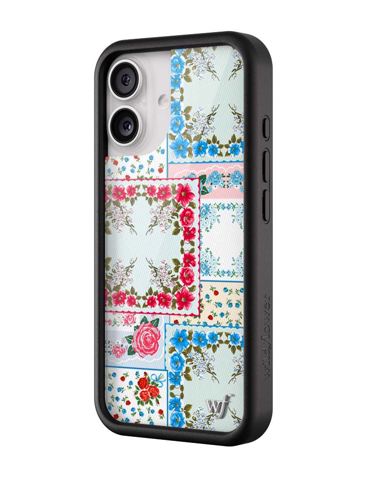 Sweetheart Patchwork iPhone Case Blue - For Love & Lemons