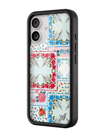 Sweetheart Patchwork iPhone Case Blue - For Love & Lemons
