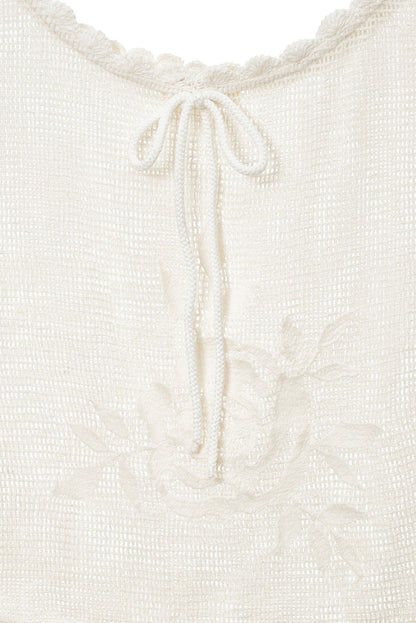 Rose Crochet Tote Bag White - For Love & Lemons