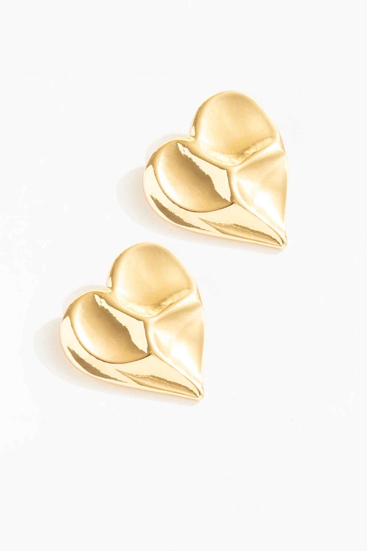 Cross Your Heart Stud Earrings Gold - For Love & Lemons