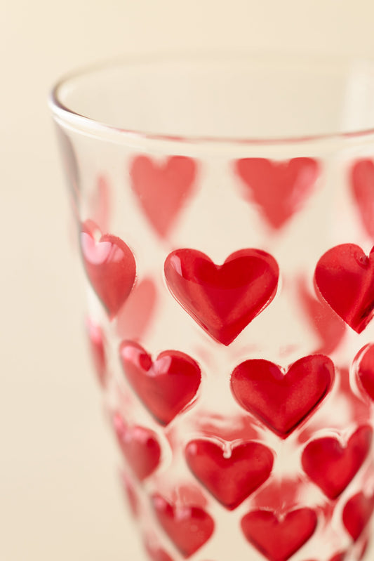 Heart Drinking Glass Red - For Love & Lemons