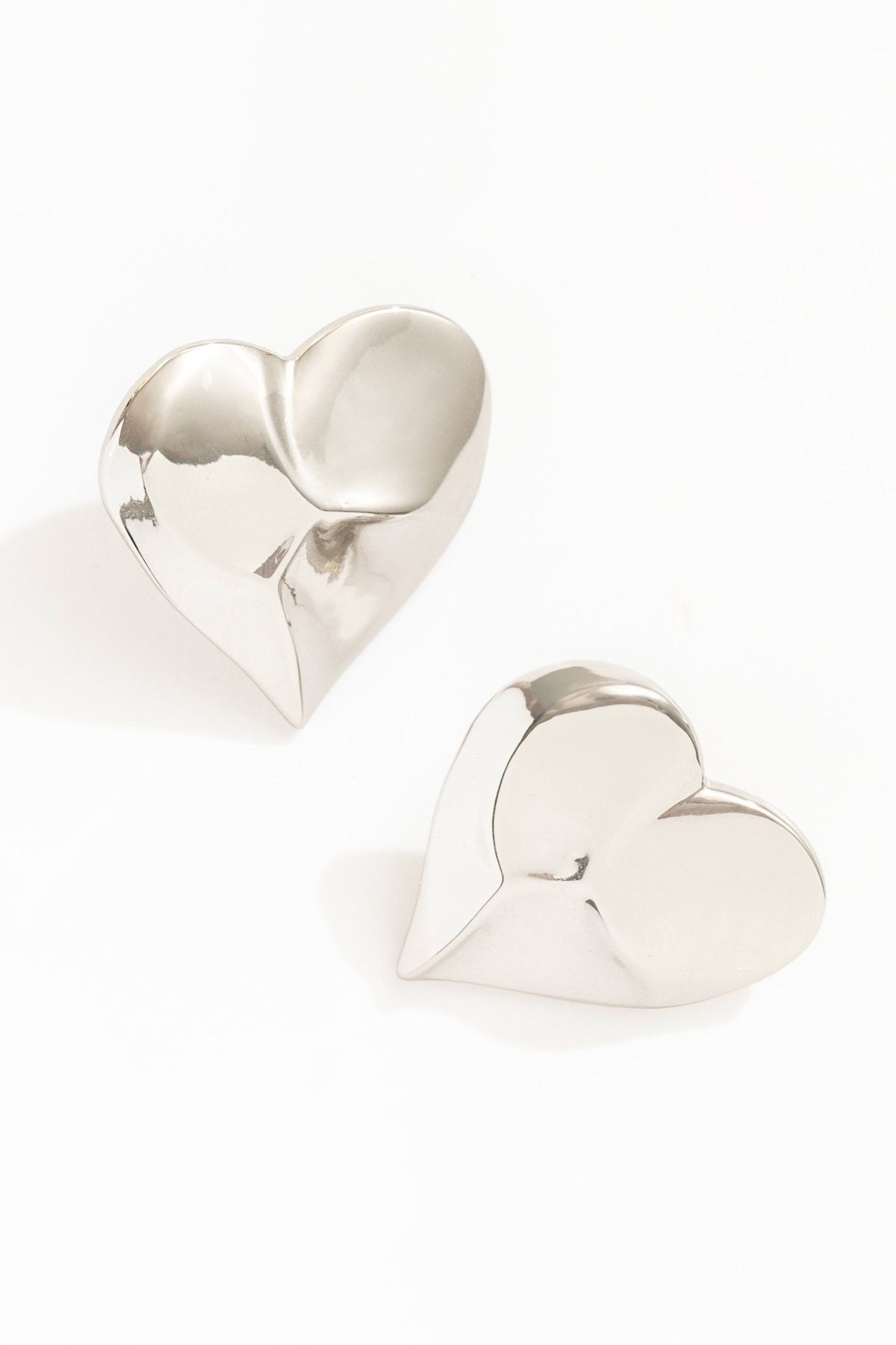 Cross Your Heart Stud Earrings Silver - For Love & Lemons