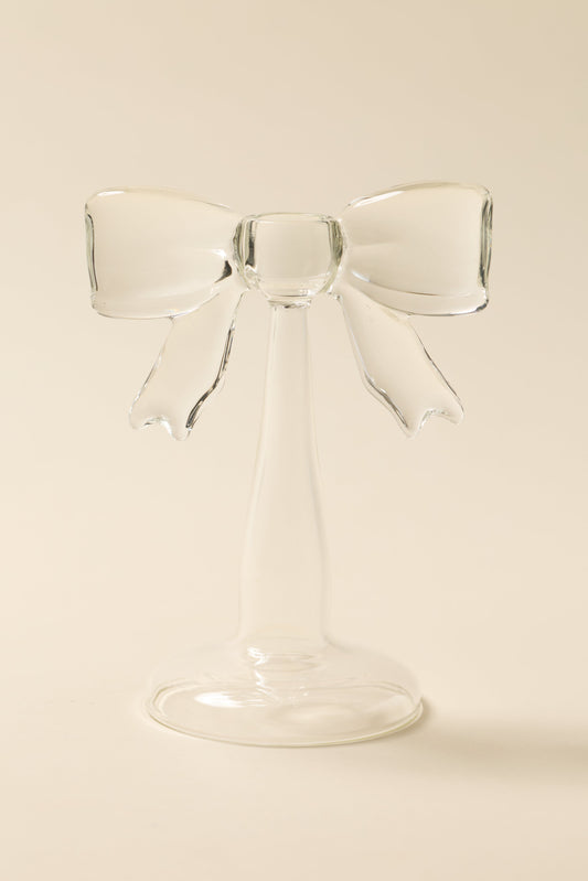 Bow Shaped Taper Candle Holder Crystal - For Love & Lemons