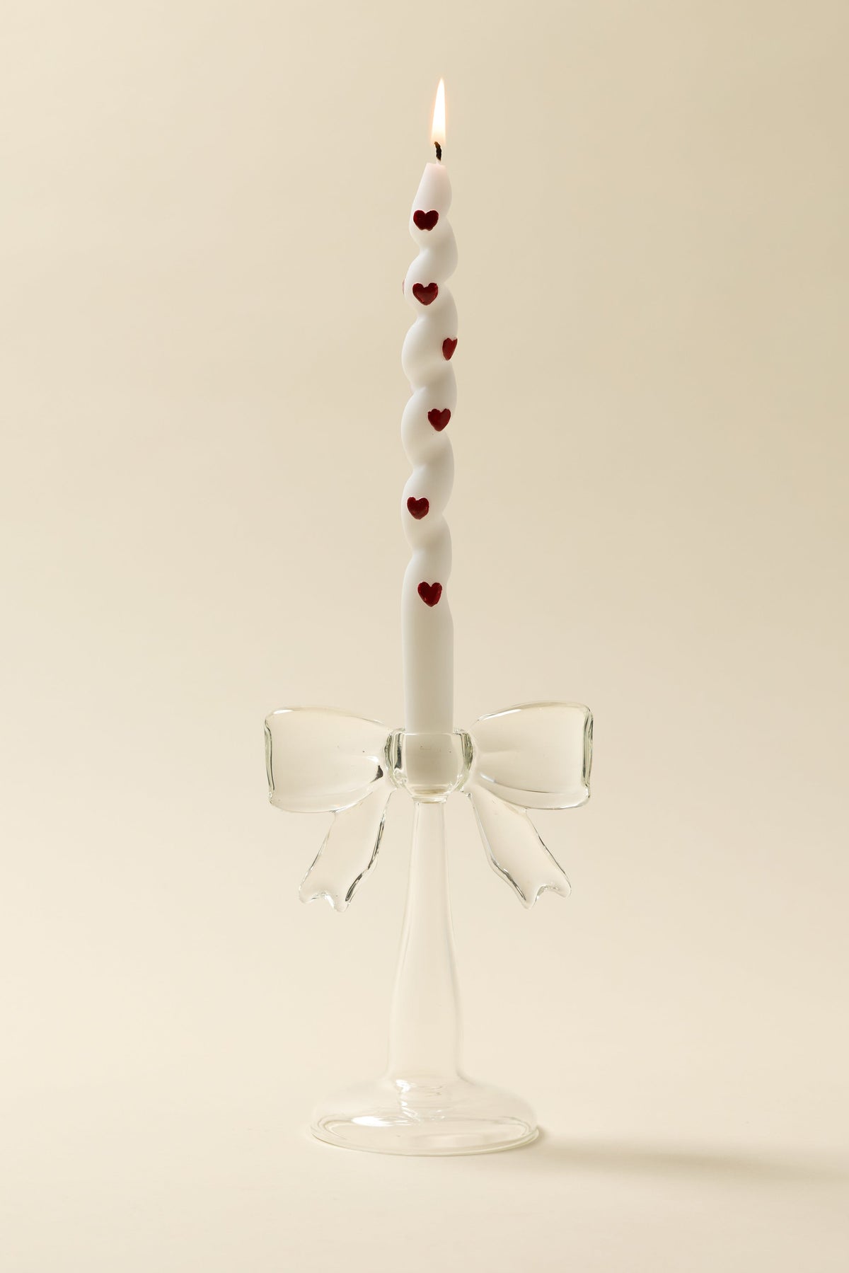 Bow Shaped Taper Candle Holder Crystal - For Love & Lemons
