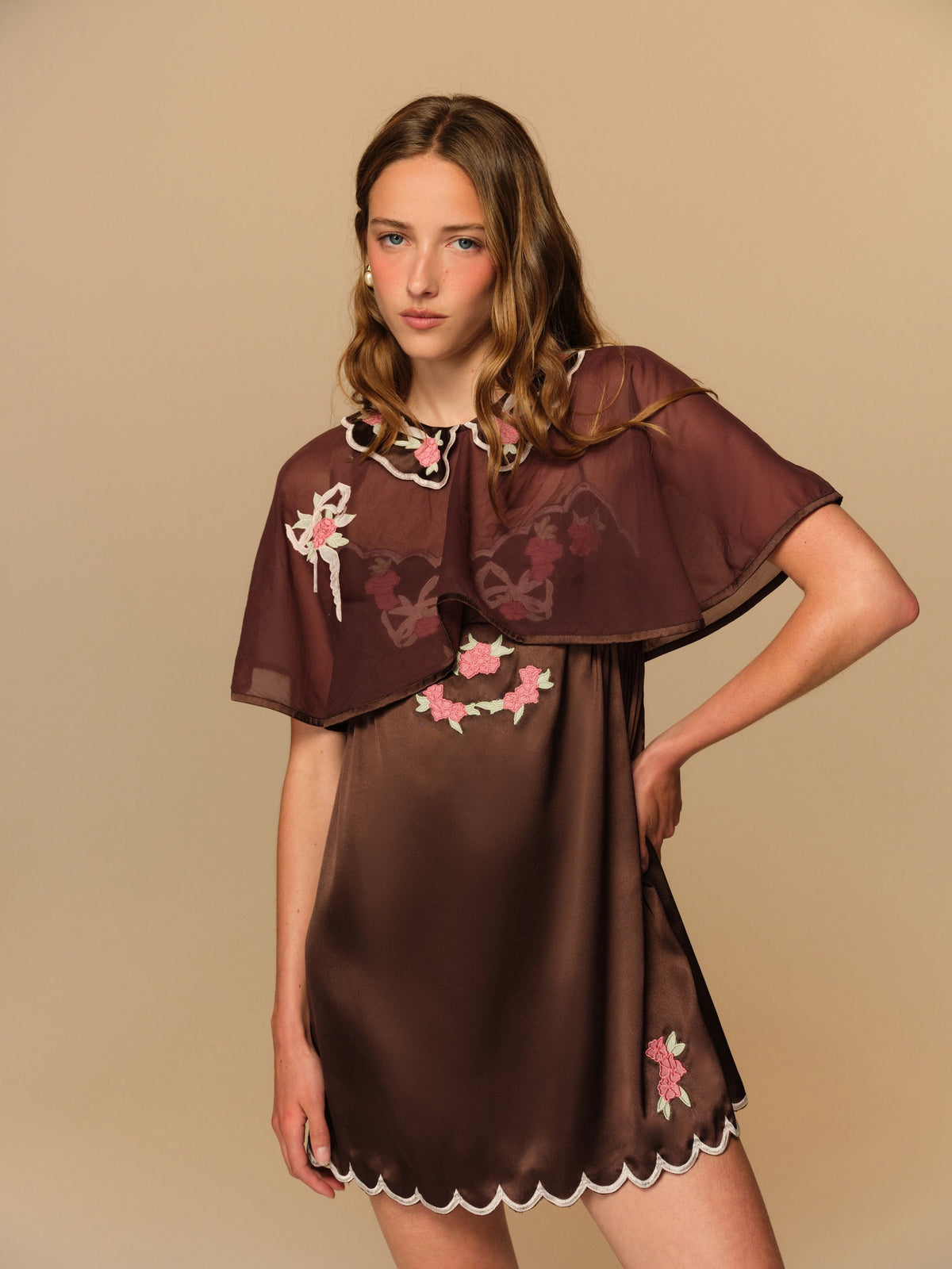 Loralai Cape Chocolate Plum - For Love & Lemons