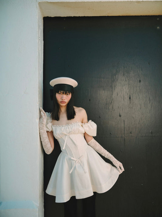 Evaline Mini Dress Cream - For Love & Lemons