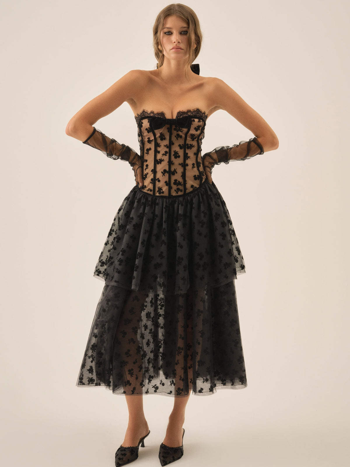 Dionne Midi Dress Black - For Love & Lemons