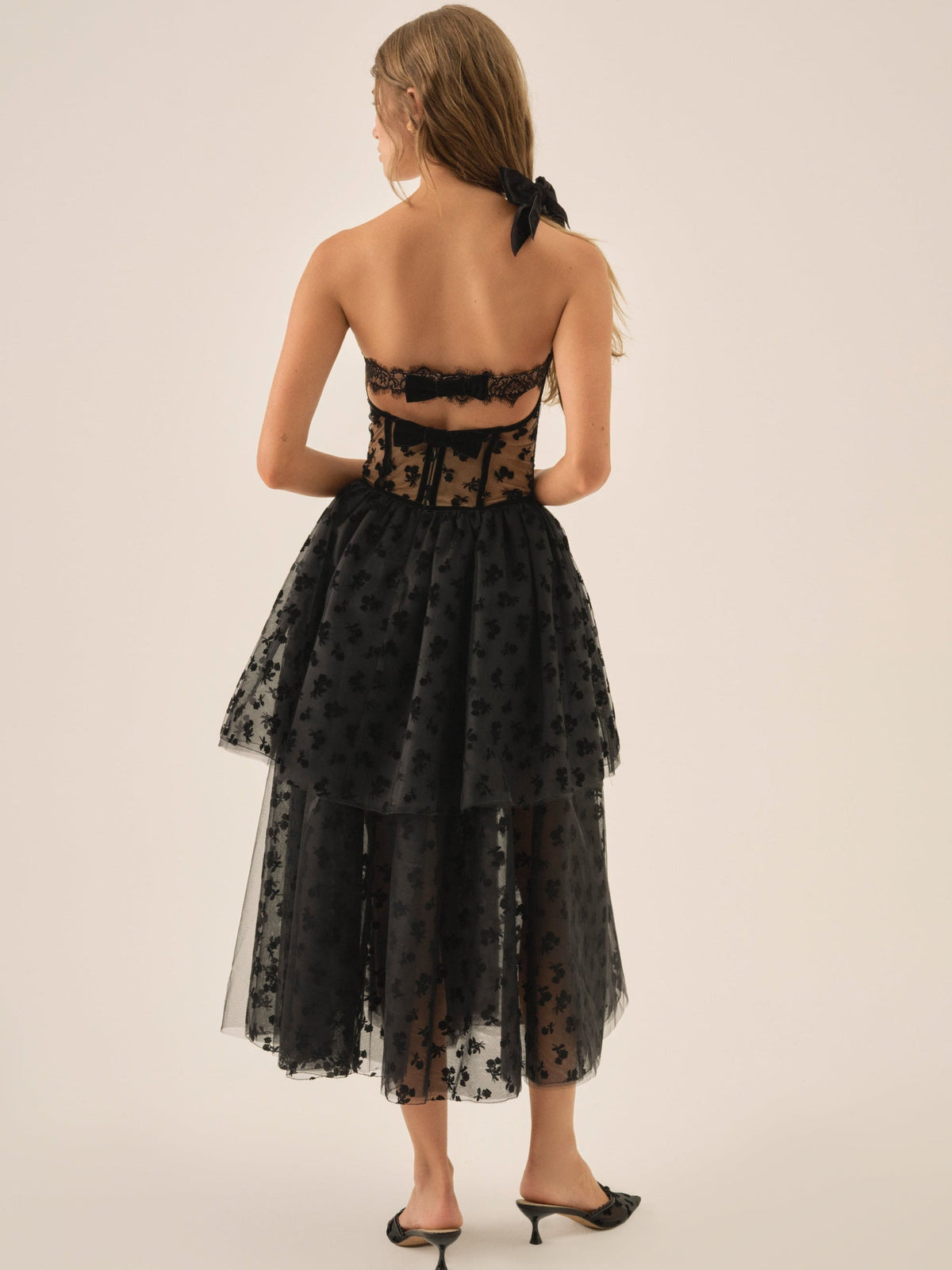 Dionne Midi Dress Black - For Love & Lemons