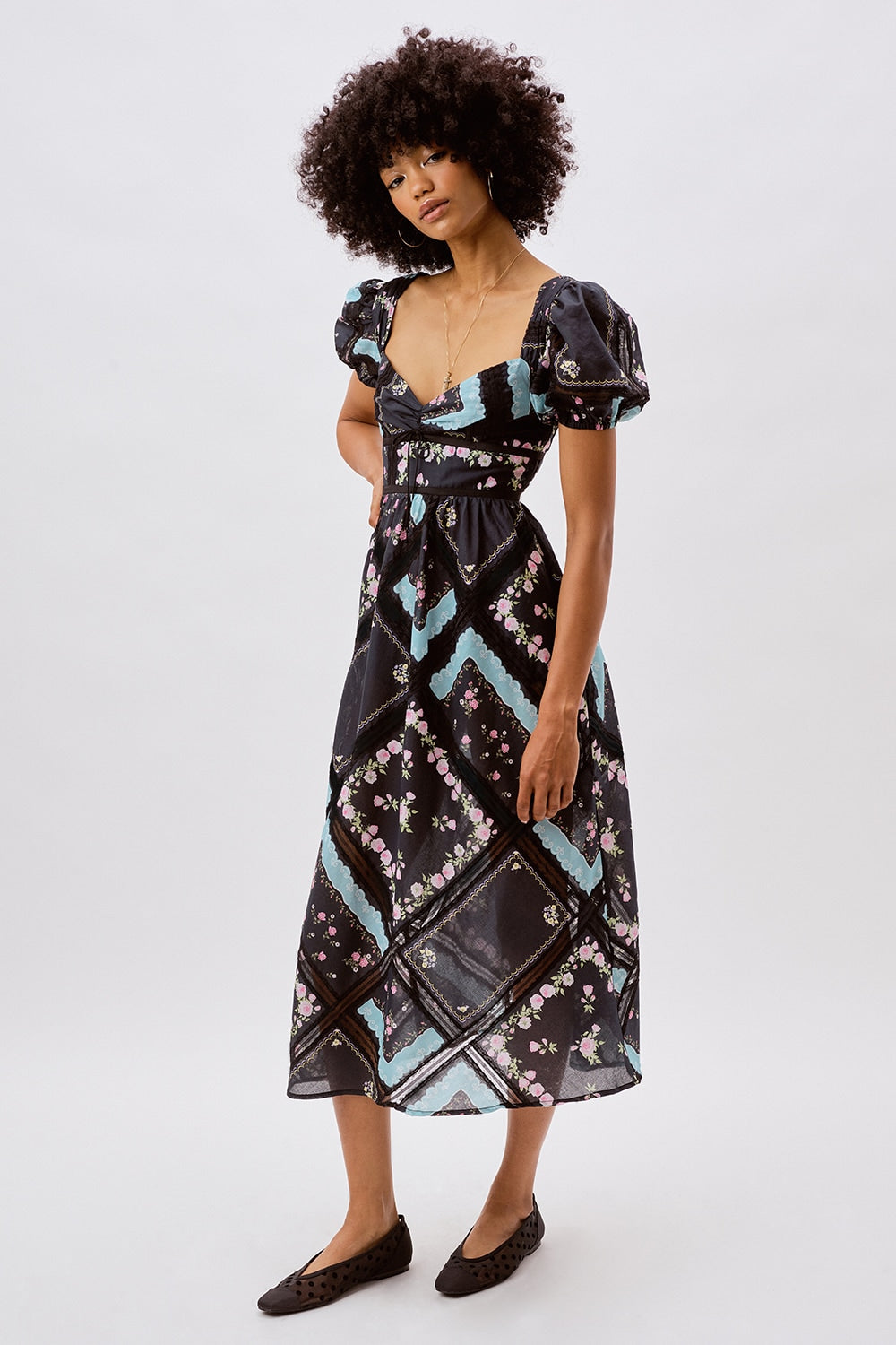 Margaret Midi Dress Black - For Love & Lemons
