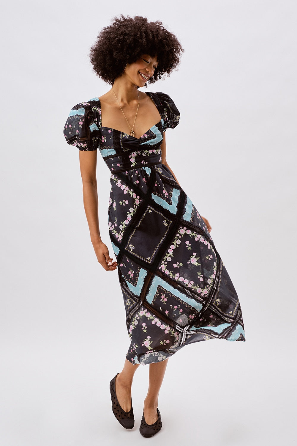 Margaret Midi Dress Black - For Love & Lemons