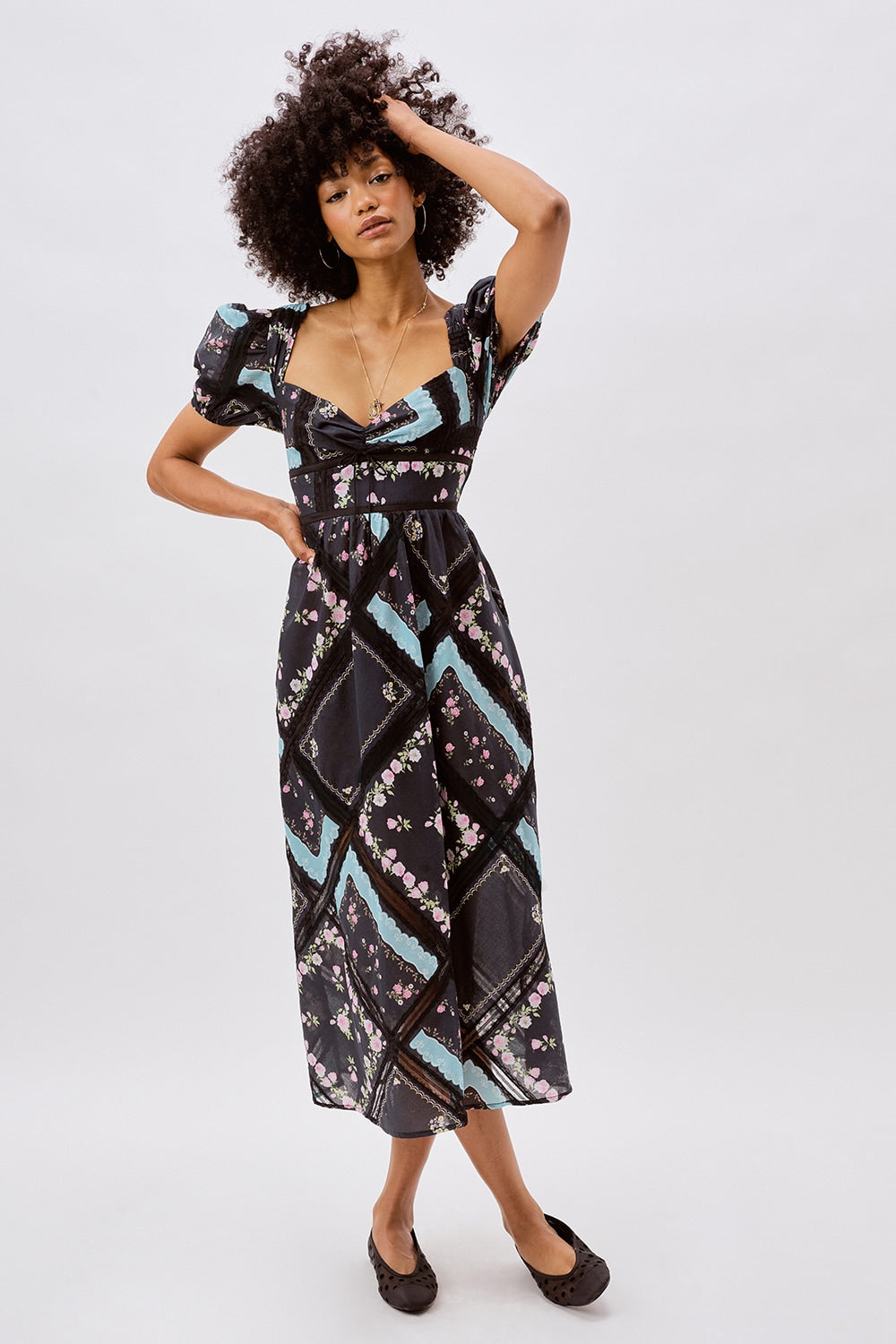 Margaret Midi Dress Black - For Love & Lemons