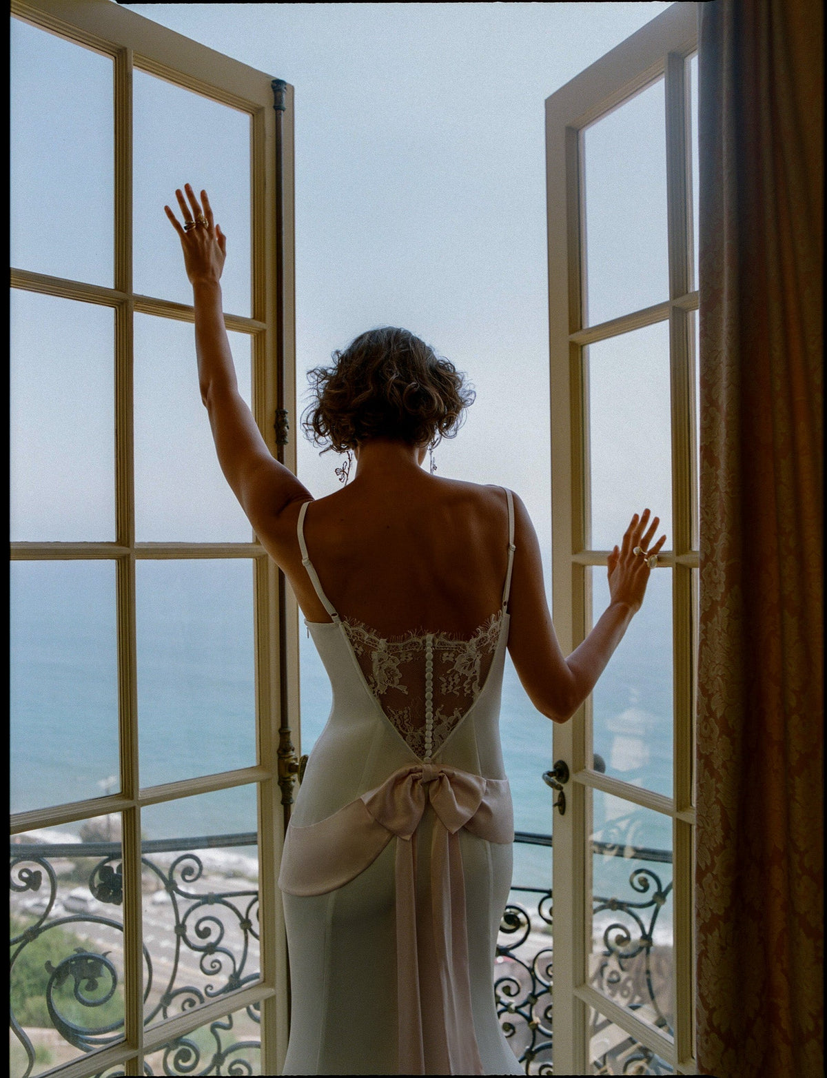 Eliana Gown White Pink - For Love & Lemons