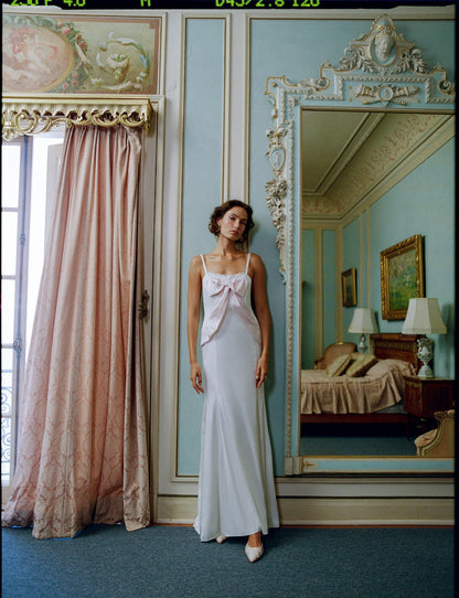 Eliana Gown White Pink - For Love & Lemons