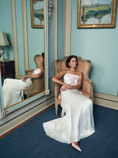 Eliana Gown White Pink - For Love & Lemons