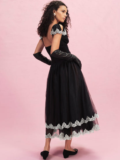 Nicole Midi Dress Black - For Love & Lemons